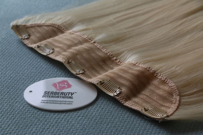 One piece clip-in hair extensions