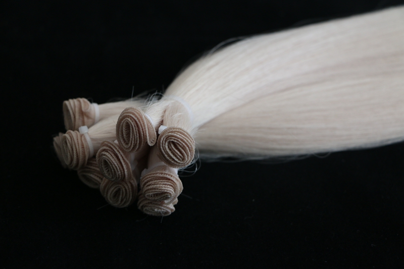 Full cuticle hand-tied wefts for USA hair salon and